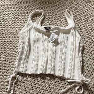 White Knit Crop Top
